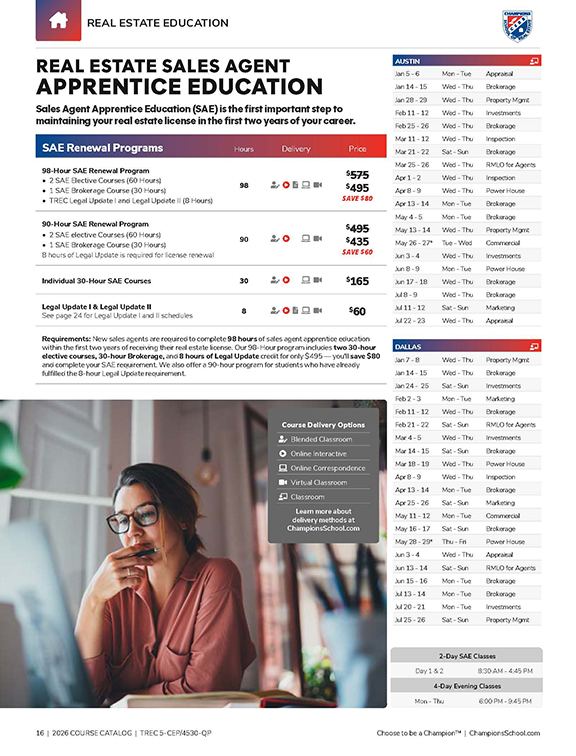 Preview - Catalog Real Estate Sales Agent Apprenticeship Education Section